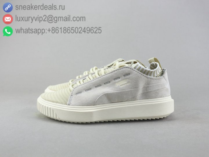 Puma Breaker Suede Platform Mono Satin Women Shoes Beige Leather Size 36-40